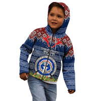 Personalised Northern Mariana Islands Christmas Kid Hoodie Coat of Arms and Map Beautiful Merry Xmas Snowflake LT03 - Polynesian Pride