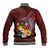 Tonga Humpback Whale Baseball Jacket National Seal with Hibiscus and Polynesian Tattoo