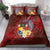 Tonga Humpback Whale Bedding Set National Seal with Hibiscus and Polynesian Tattoo