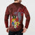 Tonga Humpback Whale Button Sweatshirt National Seal with Hibiscus and Polynesian Tattoo