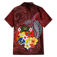Tonga Humpback Whale Family Matching Long Sleeve Bodycon Dress and Hawaiian Shirt National Seal with Hibiscus and Polynesian Tattoo LT03 - Polynesian Pride