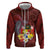 Tonga Humpback Whale Hoodie National Seal with Hibiscus and Polynesian Tattoo