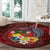 Tonga Humpback Whale Round Carpet National Seal with Hibiscus and Polynesian Tattoo