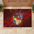 Tonga Humpback Whale Rubber Doormat National Seal with Hibiscus and Polynesian Tattoo