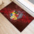 Tonga Humpback Whale Rubber Doormat National Seal with Hibiscus and Polynesian Tattoo