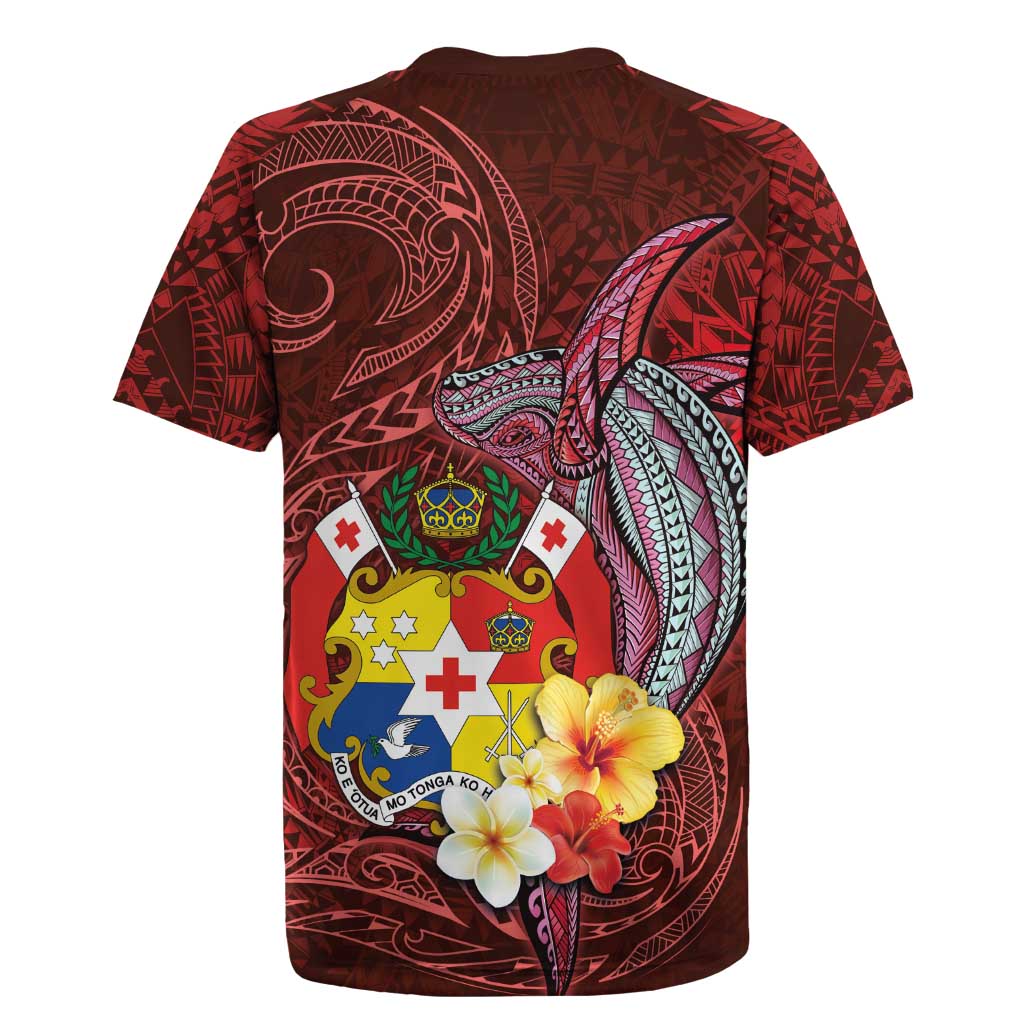 Tonga Humpback Whale Rugby Jersey National Seal with Hibiscus and Polynesian Tattoo