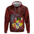 Tonga Humpback Whale Zip Hoodie National Seal with Hibiscus and Polynesian Tattoo