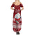 Palau Christmas Summer Maxi Dress Snowman and Palau Coat of Arms Maori Tribal Xmas Style LT03 - Polynesian Pride