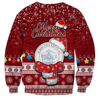 Palau Christmas Sweatshirt Snowman and Palau Coat of Arms Maori Tribal Xmas Style LT03 - Polynesian Pride