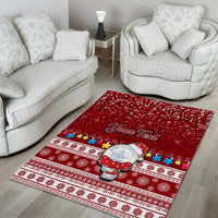 Personalised Palau Christmas Area Rug Snowman and Palau Coat of Arms Maori Tribal Xmas Style LT03 - Polynesian Pride