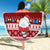 Personalised Palau Christmas Beach Blanket Snowman and Palau Coat of Arms Maori Tribal Xmas Style LT03 - Wonder Print Shop