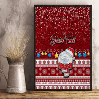Personalised Palau Christmas Canvas Wall Art Snowman and Palau Coat of Arms Maori Tribal Xmas Style LT03 - Polynesian Pride