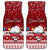 Personalised Palau Christmas Car Mats Snowman and Palau Coat of Arms Maori Tribal Xmas Style LT03 Red - Polynesian Pride