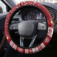 Personalised Palau Christmas Steering Wheel Cover Snowman and Palau Coat of Arms Maori Tribal Xmas Style