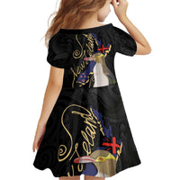 New Zealand Hoiho Family Matching Off The Shoulder Long Sleeve Dress and Hawaiian Shirt Maori Art Tattoo and Silver Fern LT03 - Polynesian Pride