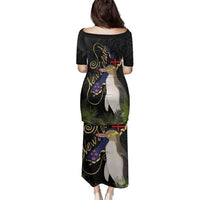 New Zealand Hoiho Family Matching Puletasi and Hawaiian Shirt Maori Art Tattoo and Silver Fern LT03 - Polynesian Pride