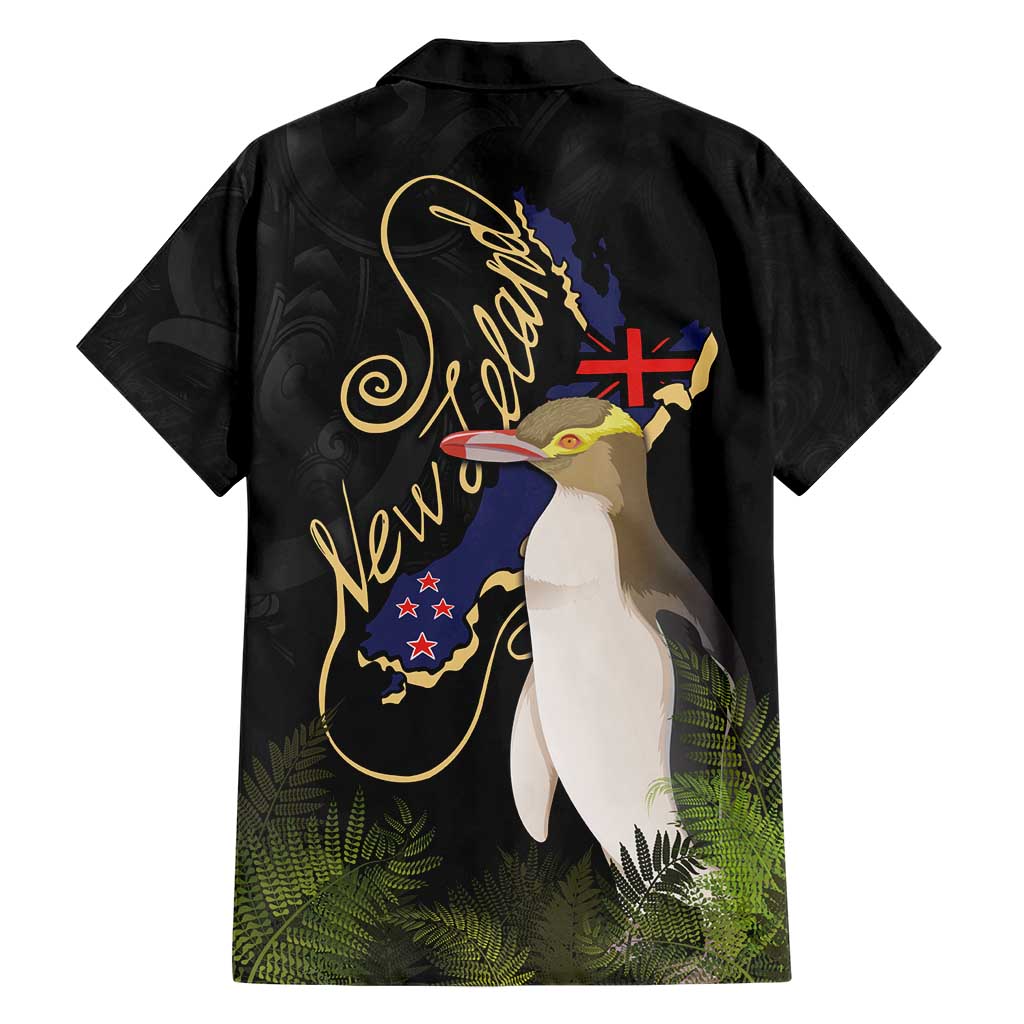 New Zealand Hoiho Family Matching Short Sleeve Bodycon Dress and Hawaiian Shirt Maori Art Tattoo and Silver Fern LT03 - Polynesian Pride