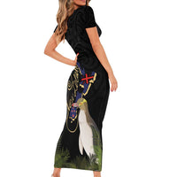 New Zealand Hoiho Family Matching Short Sleeve Bodycon Dress and Hawaiian Shirt Maori Art Tattoo and Silver Fern LT03 - Polynesian Pride