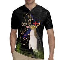 New Zealand Hoiho Rugby Jersey Maori Art Tattoo and Silver Fern