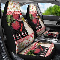 New Zealand Merry Christmas Car Seat Cover Hoiho Xmas - Haka Dance and Pohutukawa