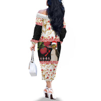 New Zealand Merry Christmas Family Matching Off The Shoulder Long Sleeve Dress and Hawaiian Shirt Hoiho Xmas - Haka Dance and Pohutukawa LT03 - Polynesian Pride
