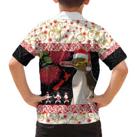 New Zealand Merry Christmas Family Matching Puletasi and Hawaiian Shirt Hoiho Xmas - Haka Dance and Pohutukawa LT03 - Polynesian Pride