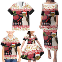 New Zealand Merry Christmas Family Matching Puletasi and Hawaiian Shirt Hoiho Xmas - Haka Dance and Pohutukawa LT03 - Polynesian Pride