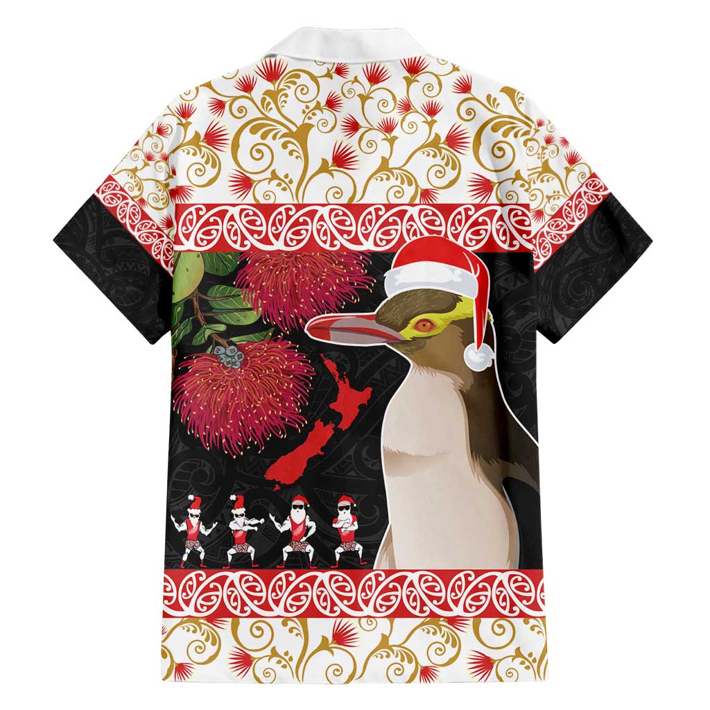 New Zealand Merry Christmas Family Matching Puletasi and Hawaiian Shirt Hoiho Xmas - Haka Dance and Pohutukawa LT03 - Polynesian Pride
