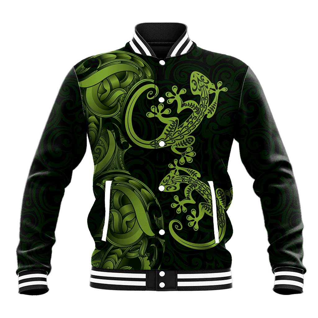 New Zealand Gecko Maori Art Tattoo Baseball Jacket