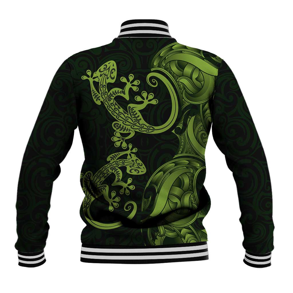 New Zealand Gecko Maori Art Tattoo Baseball Jacket