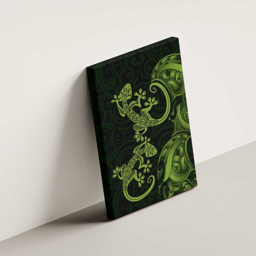 New Zealand Gecko Maori Art Tattoo Canvas Wall Art