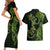 New Zealand Gecko Maori Art Tattoo Couples Matching Short Sleeve Bodycon Dress and Hawaiian Shirt