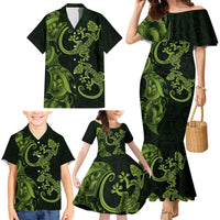 New Zealand Gecko Maori Art Tattoo Family Matching Mermaid Dress and Hawaiian Shirt LT03 - Polynesian Pride