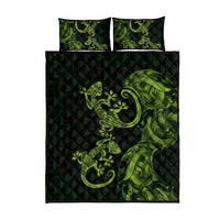 New Zealand Gecko Maori Art Tattoo Quilt Bed Set