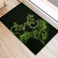 New Zealand Gecko Maori Art Tattoo Rubber Doormat