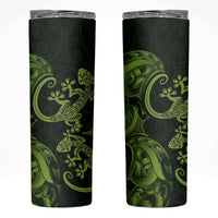 New Zealand Gecko Maori Art Tattoo Skinny Tumbler LT03 Green - Polynesian Pride