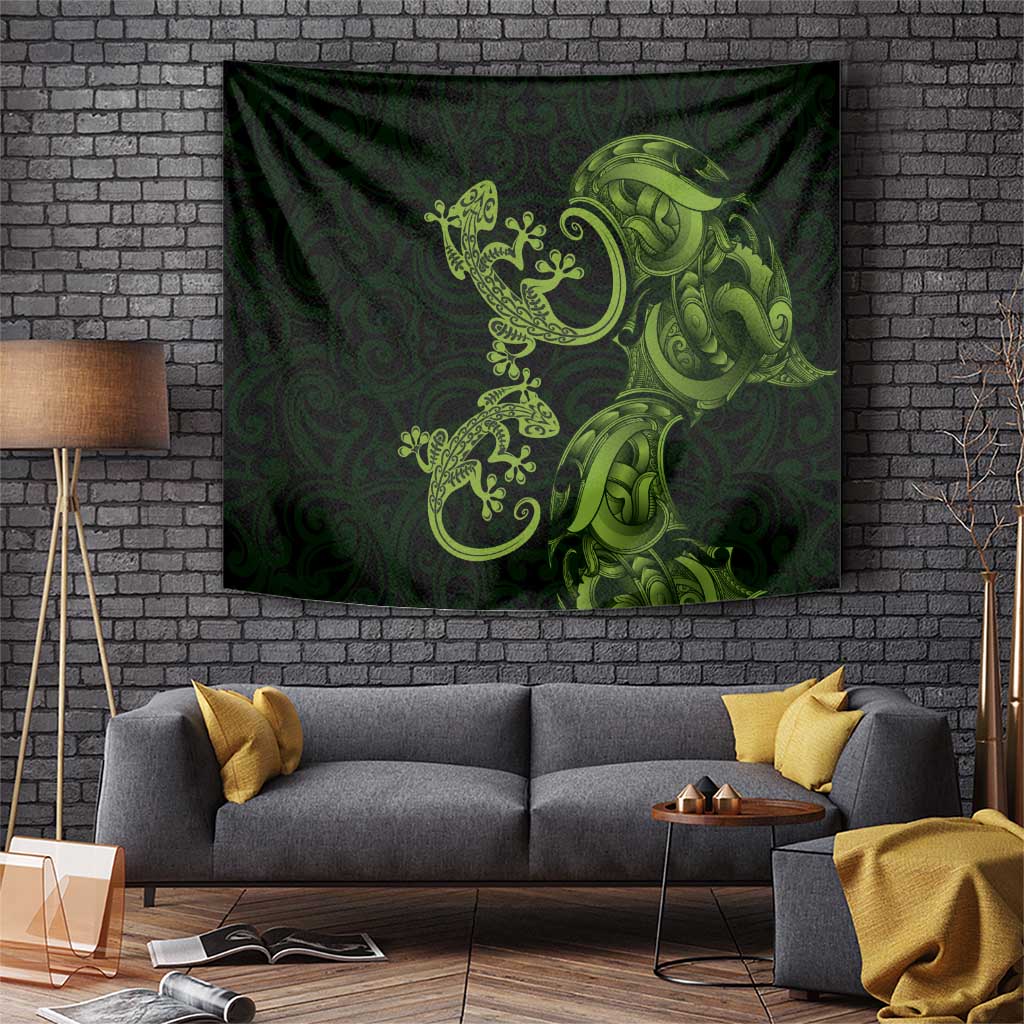 New Zealand Gecko Maori Art Tattoo Tapestry