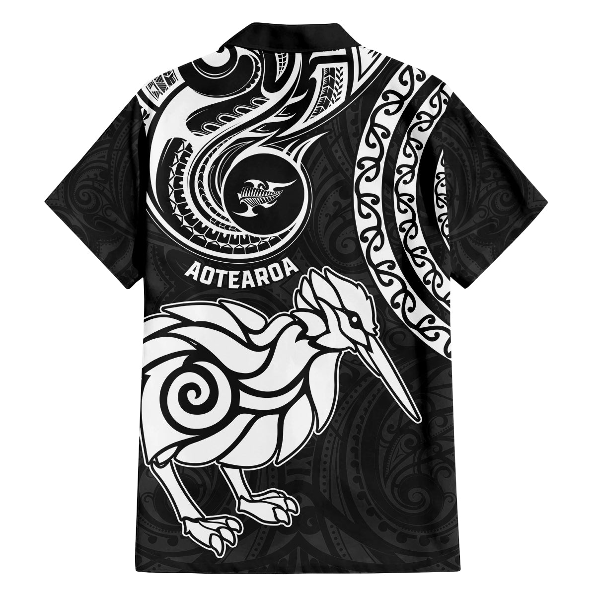 New Zealand Family Matching Long Sleeve Bodycon Dress and Hawaiian Shirt Stylized Kiwi Bird Tattoo Mix Koru Circle and Maori Ethnic Vibe LT03 - Polynesian Pride