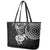 Personalised New Zealand Leather Tote Bag Stylized Kiwi Bird Tattoo Mix Koru Circle and Maori Ethnic Vibe LT03 - Polynesian Pride