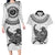 Custom New Zealand Couples Matching Long Sleeve Bodycon Dress and Hawaiian Shirt Tui Bird and Koru Circle Mix Silver Fern Pattern LT03 White - Polynesian Pride