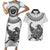 Custom New Zealand Couples Matching Short Sleeve Bodycon Dress and Hawaiian Shirt Tui Bird and Koru Circle Mix Silver Fern Pattern LT03 White - Polynesian Pride