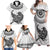 Custom New Zealand Family Matching Off Shoulder Maxi Dress and Hawaiian Shirt Tui Bird and Koru Circle Mix Silver Fern Pattern LT03 - Polynesian Pride