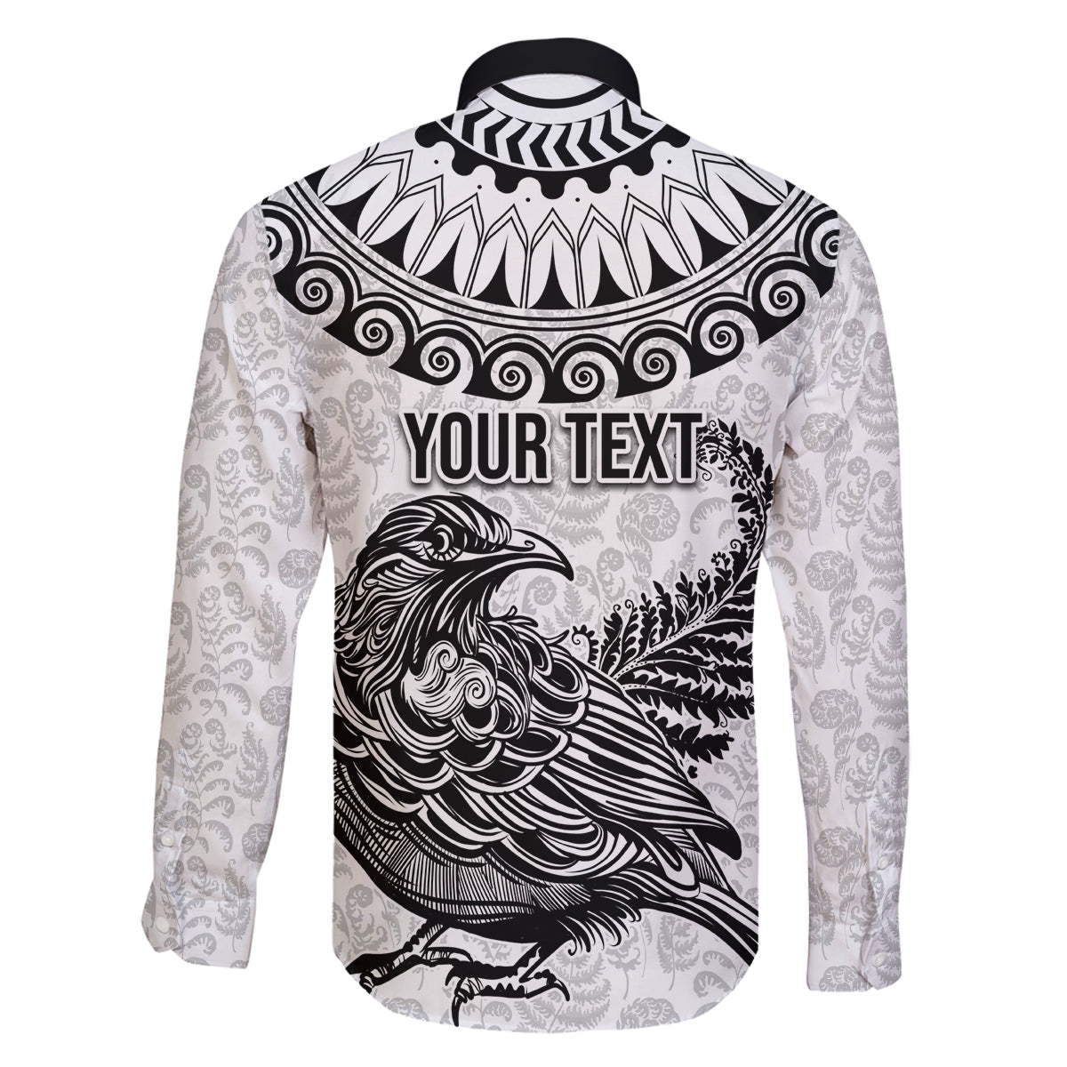 Custom New Zealand Family Matching Puletasi Dress and Hawaiian Shirt Tui Bird and Koru Circle Mix Silver Fern Pattern LT03 - Polynesian Pride