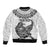 Custom New Zealand Sleeve Zip Bomber Jacket Tui Bird and Koru Circle Mix Silver Fern Pattern LT03 - Polynesian Pride
