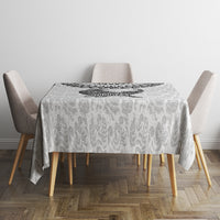 Custom New Zealand Tablecloth Tui Bird and Koru Circle Mix Silver Fern Pattern LT03 - Polynesian Pride