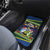 Funny Crocodile and Shark Solomon Islands Christmas Car Mats with National Seal Melanesian Pattern