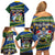 Funny Crocodile and Shark Solomon Islands Christmas Family Matching Off Shoulder Short Dress and Hawaiian Shirt with National Seal Melanesian Pattern