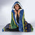 Funny Crocodile and Shark Solomon Islands Christmas Hooded Blanket with National Seal Melanesian Pattern