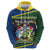 Funny Crocodile and Shark Solomon Islands Christmas Hoodie with National Seal Melanesian Pattern