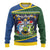 Solomon Islands Christmas Ugly Christmas Sweater Funny Xmas Crocodile and Shark with National Seal Melanesian Pattern